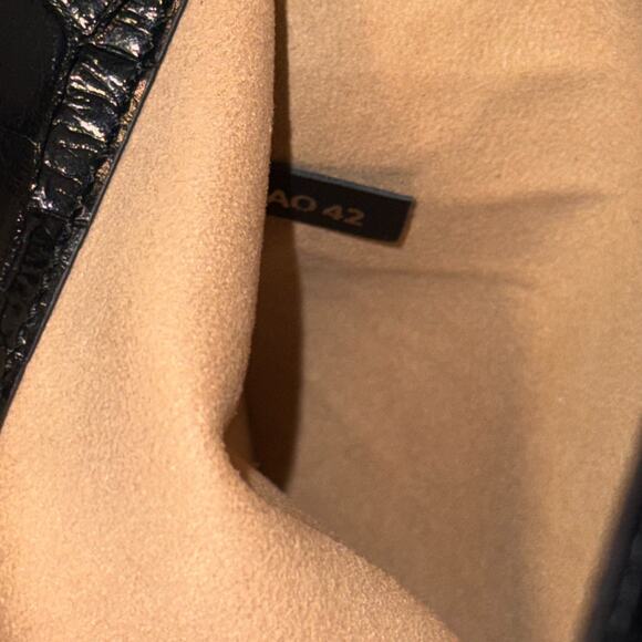 TOD´S Tasca Canvas & Croc Embossed Leather Tote Black & White Made in Italy - Picture 16 of 16